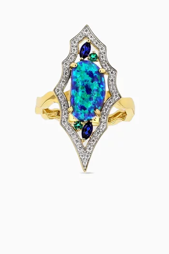 خاتم كاسباه ذهب أصفر عيار 18