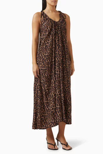 Floral Open-back Dress in Silk Blend