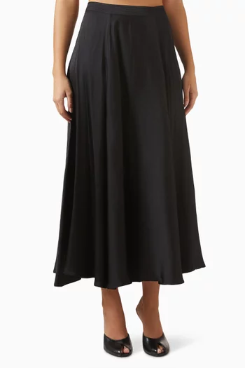 Christina Midi Skirt in Satin