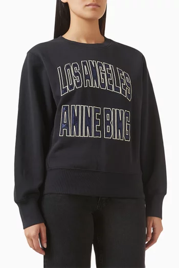 سويت شيرت هاري مطرز بشعار الماركة قطن وجيرسيه