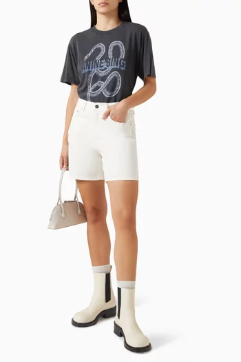 Lili Snake-print T-shirt in Cotton Jersey