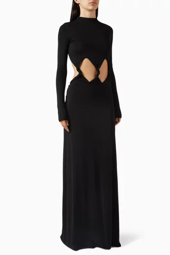 فستان جيزيلا بفتحات جيرسيه