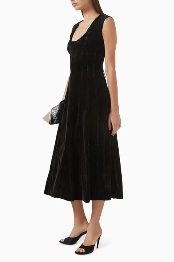 فستان ليلا متوسط الطول مخمل