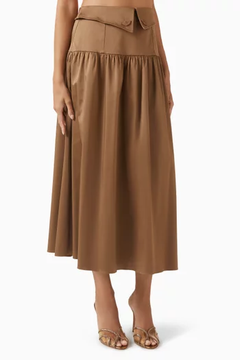Drop-waist Midi Skirt