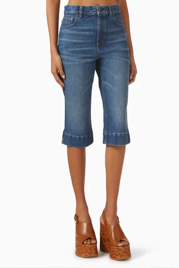 High-rise Capri Jeans in Denim