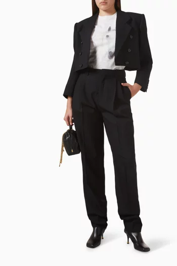 تي شيرت بفتحة رقبة مستديرة قطن وجيرسيه