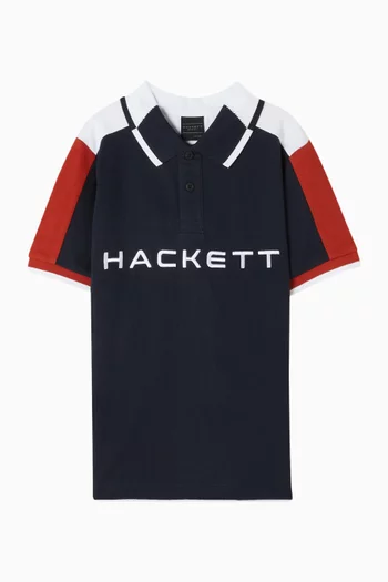 Colour-blocked Polo Shirt in Cotton