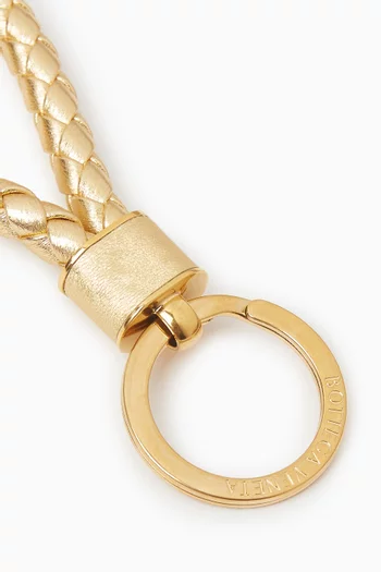Key Ring in Intrecciato Satin Leather