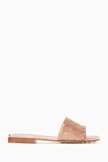Parco Mule Sandals in Intrecciato Lamina Leather