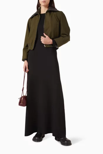 Intrecciato-collar Jacket in Cotton Twill