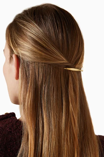 مشبك شعر بتصميم ساردين فضة مطلية ذهب عيار 18