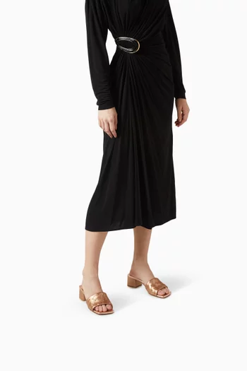 Parco 45 Mules in Intrecciato Lamina Leather