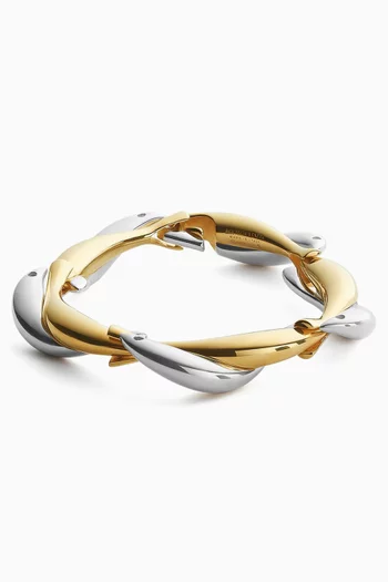 سوار بتصميم ساردين فضة إسترلينية مطلية ذهب عيار 18