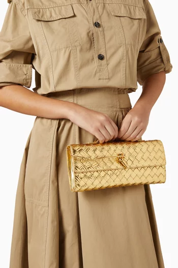 كلاتش أنديامو جلد لامع مجدول