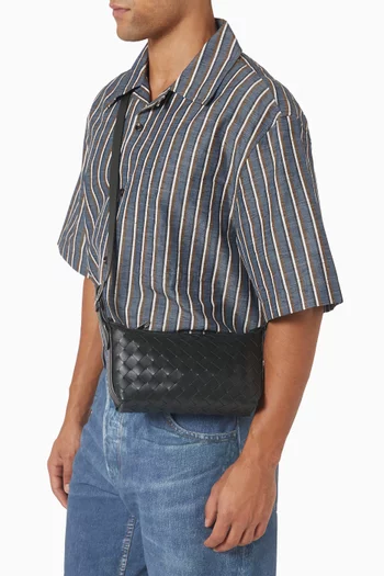 Traveler Phone Pouch in Intrecciato Leather