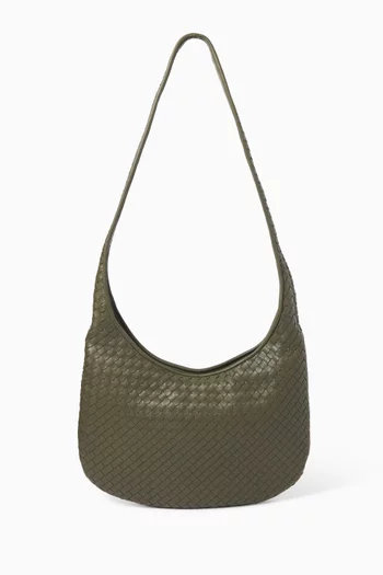 حقيبة مسنجر متوسطة جلد مجدول