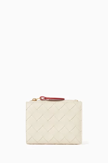 Small Bifold Wallet in Intrecciato Leather