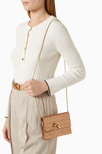 Andiamo Chain Wallet in Intrecciato Lamina Leather