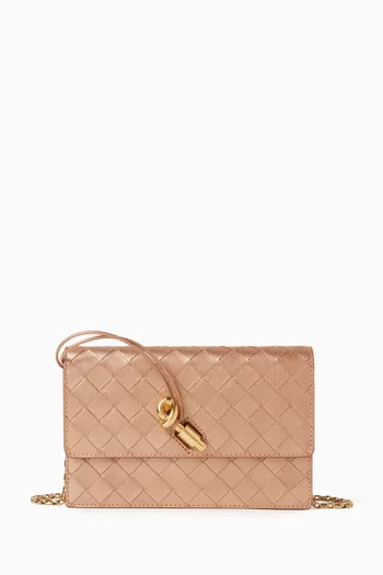 Andiamo Chain Wallet in Intrecciato Lamina Leather