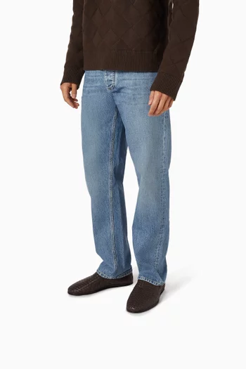 حذاء سنداي جلد مجدول