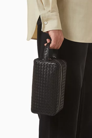 حقيبة صغيرة للسفر بيكولو جلد عجل مجدول