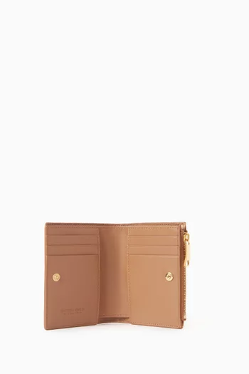 Small Bifold Wallet in Intrecciato Lamina Leather