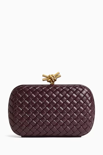 Knot Minaudière Clutch in Intrecciato Leather