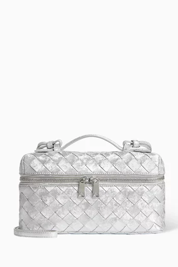 حقيبة مستحضرات تجميل بانج بانج جلد لامع مجدول