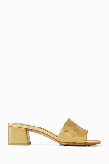 Parco 40 Mules in Intrecciato Lamina Leather