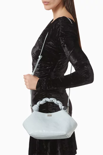 حقيبة بو صغيرة جلد معاد تدويره بنقشة جلد التمساح