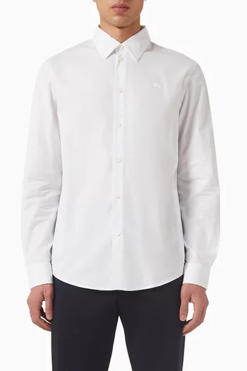 Embroidered Logo Shirt in Organic Cotton