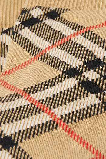 جوارب بنقشة مربعات مزيج قطن