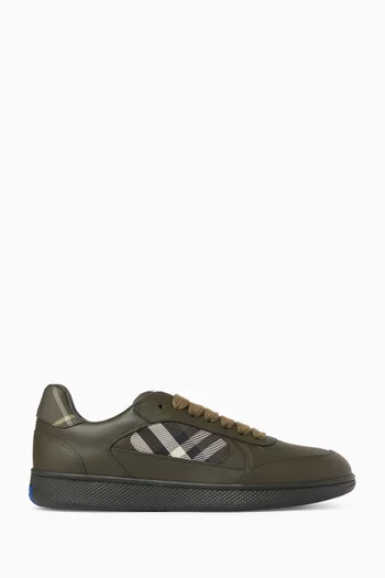 Terrace Check Sneakers in Leather