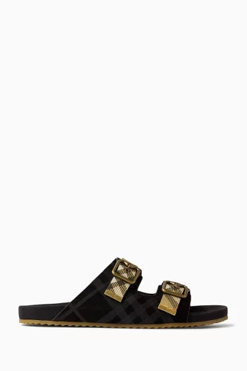 Check Urchin Sandals in Suede