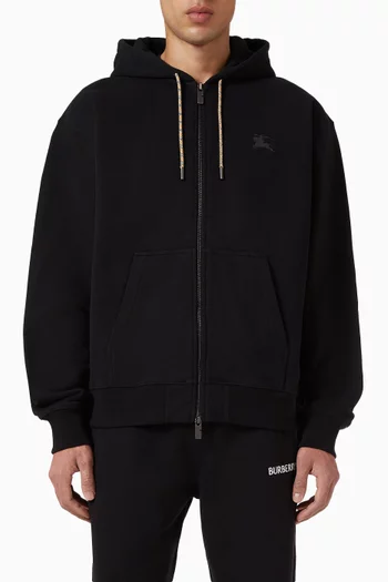 Check Zip Hoodie in Cotton