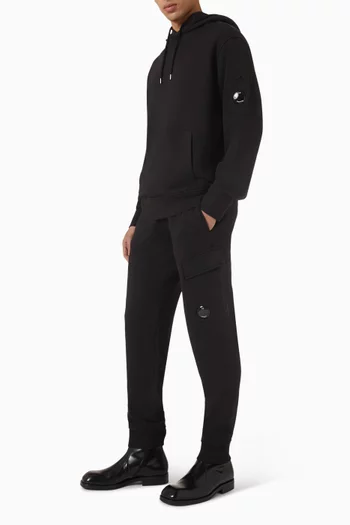 Diagonal Hooded Lens Sweatshirt in Fleece