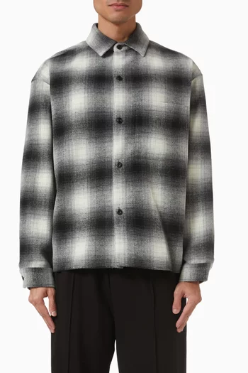 Check Box Shirt in Wool