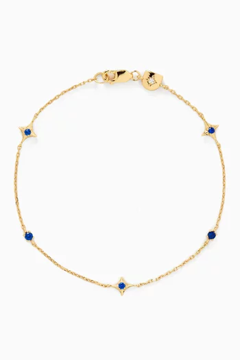 سوار بتصميم سلسلة بحلي شكل نجوم مرصعة بالكريستال فضة إسترلينية مطلية بالذهب عيار 18