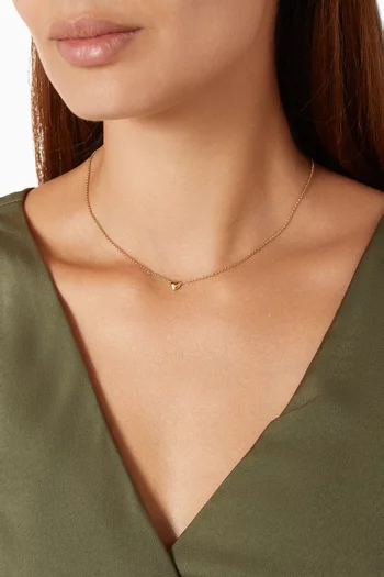 قلادة لوف بحلية على شكل قلب فضة إسترلينية مطلية بالذهب عيار 18