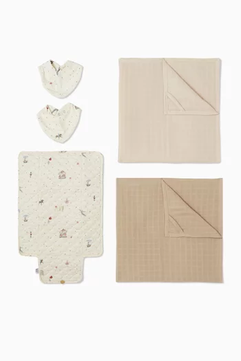 طقم هدايا مستلزمات الرضع بنقشة بالكامل