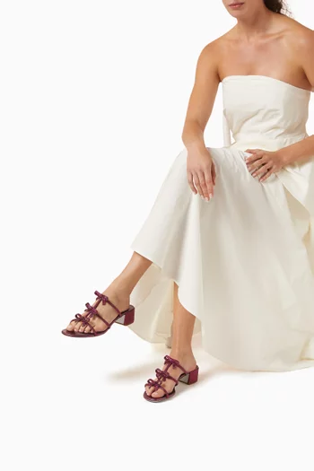 Caterina 40 Bow Mules in Satin