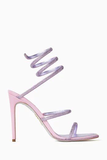 صندل كليو مرصع بكريستال بكعب 105 مم ستان