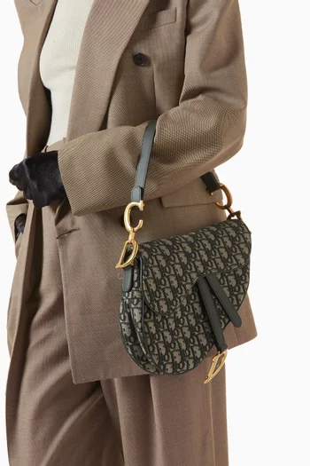 Medium Saddle Satchel Bag in Canvas