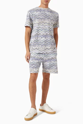 Fret Raschel T-shirt in Cotton & Viscose