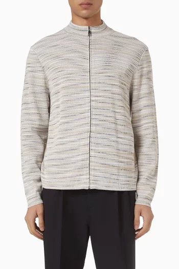 Ribbed Cardigan in Cotton