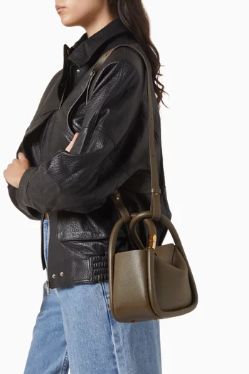 حقيبة ونتون 20 بيد علوية جلد بارز الملمس