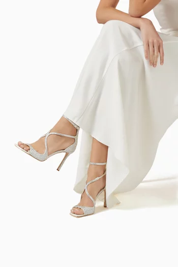 Azia 95 Sandals in Crystal-embellished Satin