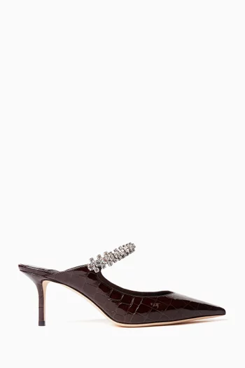 Bing 65 Mules in Croc-embossed Leather