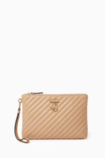 حقيبة اي في ان مقوسة بسحّاب جلد