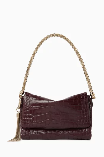Callie Flap Shoulder Bag in Embossed Leather